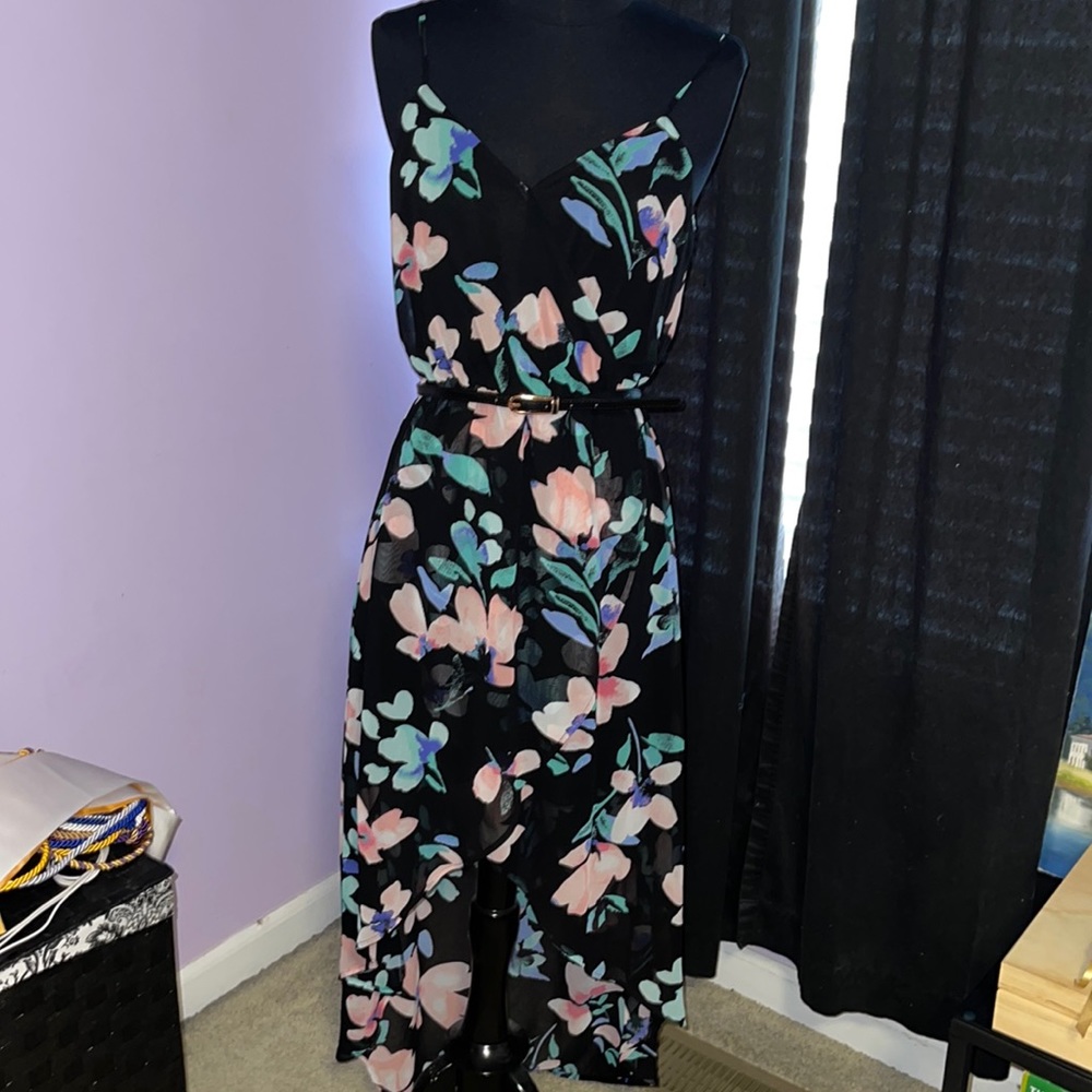 High low sun dress with belt